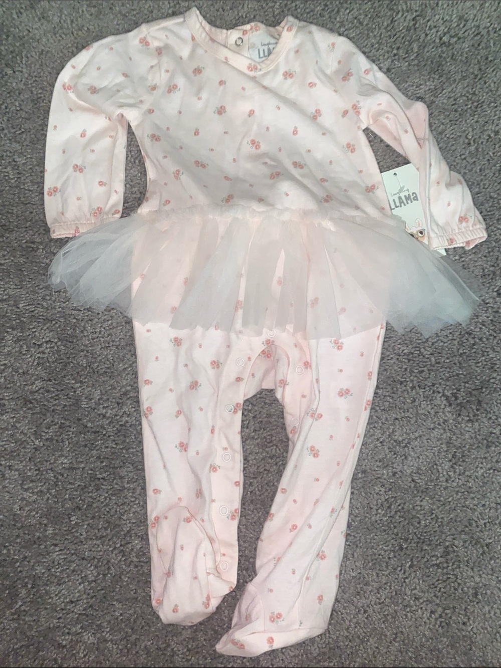 Baby Light Pink Floral Tutu One-Piece
